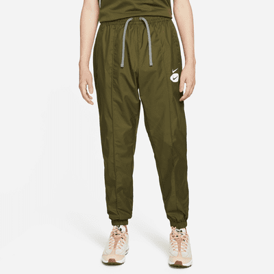 nike cargo woven track pants olive grey