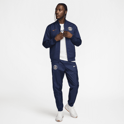 Pánský tkaný fotbalový bomber Nike Paris Saint-Germain Sport Essentials bez podšívky