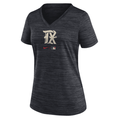 Nike Dri-FIT City Connect Velocity Practice (MLB Texas Rangers) Women's  V-Neck T-Shirt.