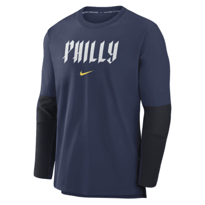 Chamarra sin cierre Nike Dri-FIT de la MLB para hombre Philadelphia Phillies Authentic Collection City Connect Player