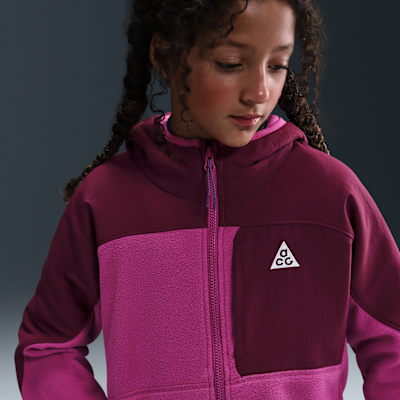 Sudadera con gorro Polartec® de cierre completo para niños talla grande Nike ACG "Wolf Tree"