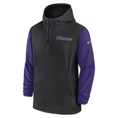 Minnesota Vikings Sideline Pre-Game Player Men's Nike NFL 1/2-Zip Hooded Jacket