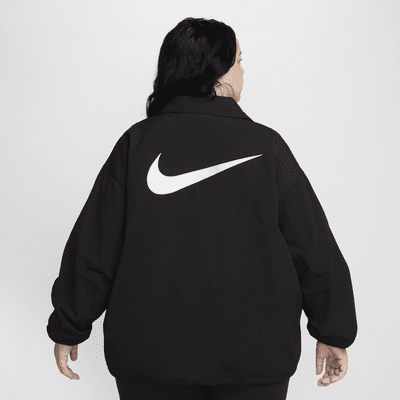 Nike Sportswear Essential Bol Kesimli UV Dokuma Kadın Antrenör Ceketi (Büyük Beden)