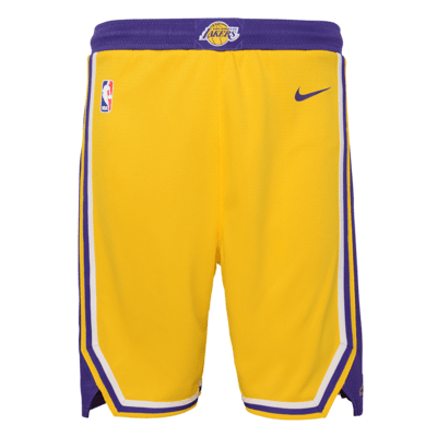 Shorts Nike Dri-FIT Swingman de la NBA para niños talla grande Los Angeles Lakers Icon Edition