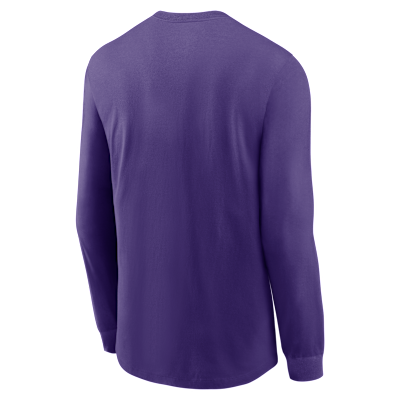 Playera de manga larga universitaria Nike para hombre LSU Legacy Arched Logo