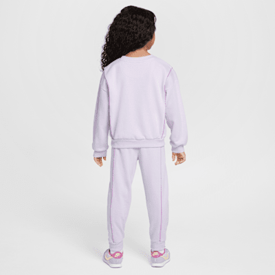 Conjunto de 2 piezas de sudadera de cuello redondo para niños talla pequeña Nike Essentials