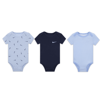 Paquete de tres bodys para bebé (0-9 M) Nike Baby Essentials