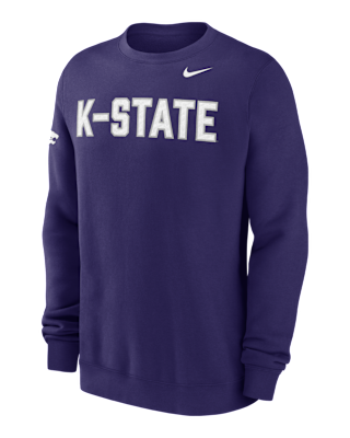 Мужской свитшот Kansas State Club Fleece Nike College Crew-Neck