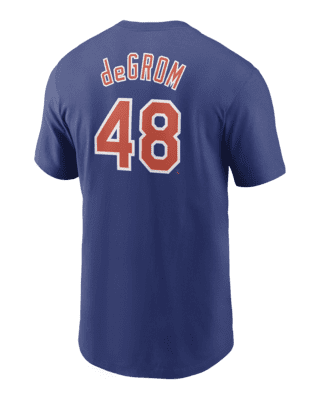 New York Mets Jacob deGrom #48 Gray Nike Tee Jersey Shirt Men's Size  Large