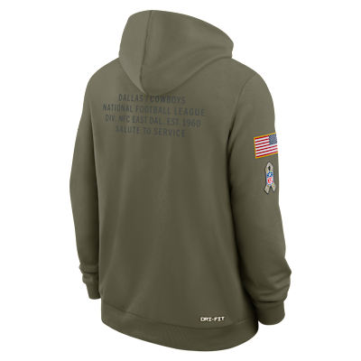 Dallas Cowboys Salute to Service Sideline Dominant Force Men's Nike Dri-FIT NFL Pullover Hoodie