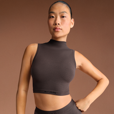 Bra de corte largo con cuello alto para mujer NikeSKIMS Vintage Seamless