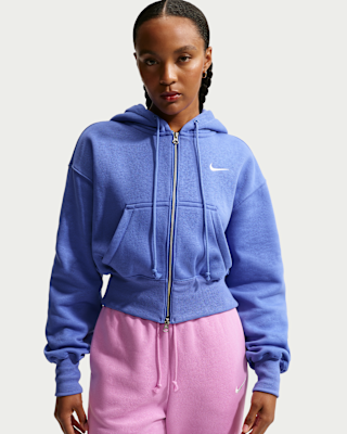 Женское худи Nike Sportswear Phoenix Fleece Loose Full-Zip Cropped Hoodie
