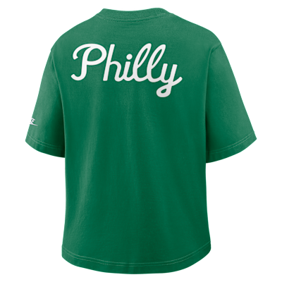 Playera Nike de la NFL para mujer Philadelphia Eagels Rewind Pocket Boxy