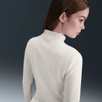 Camisola de manga comprida em lã cardada aconchegante com corte estreito e fecho até meio Nike Sportswear Phoenix Plush para mulher