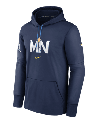 Мужское худи Minnesota Twins City Connect Practice Nike Therma MLB Pullover Hoodie