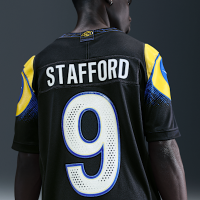 Jersey Nike Dri-FIT de la NFL Limited para hombre Matthew Stafford Los Angeles Rams Rivalries Collection