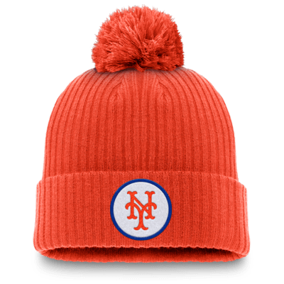 New York Mets Cooperstown Peak Men's Nike MLB Cuffed Pom Beanie