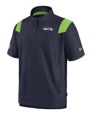 Men's Nike White Seattle Seahawks Sideline Coaches Short Sleeve Quarter-Zip Jacket Size: Small