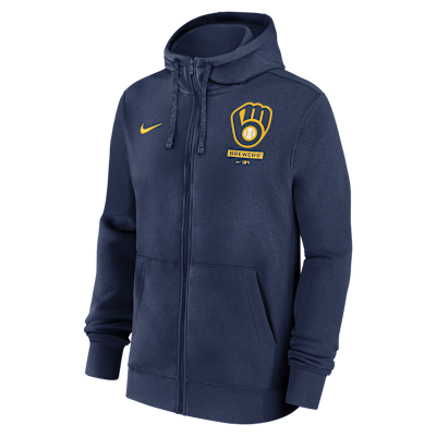 Milwaukee Brewers Lockup Men's Nike MLB Full-Zip Hoodie