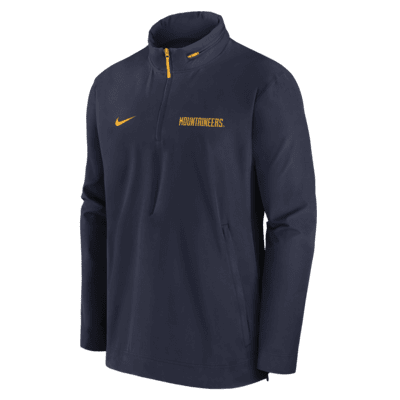 Chamarra universitaria Nike con gorro y medio cierre para hombre West Virginia Mountaineers Sideline Coach