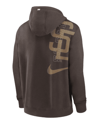 Men's Nike Brown San Diego Padres Local Baseball Club Over Shoulder Fleece Pullover Hoodie Size: Large