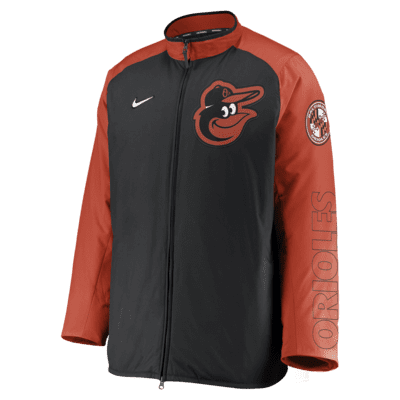 Chamarra de cierre completo para hombre Nike Dugout (MLB Baltimore Orioles)