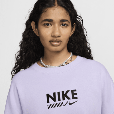 Nike Sportswear oversized fleeceshirt met ronde hals voor dames