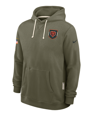 Мужское худи Chicago Bears Salute to Service Sideline Dominant Force Nike Dri-FIT NFL Pullover Hoodie