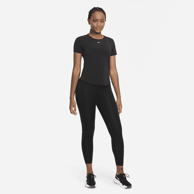 Top Standard Fit a manica corta Nike Dri-FIT UV One Luxe – Donna