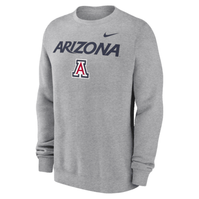 Sudadera de cuello redondo sin cierre universitaria Nike para hombre Arizona Wildcats Primetime Primary Stack