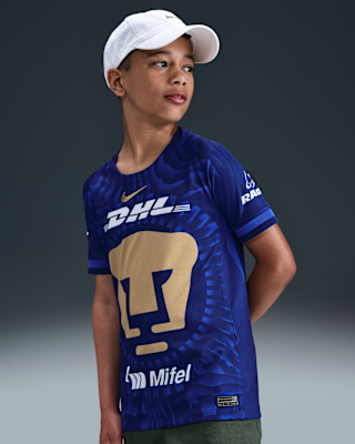 Детские джерси Pumas UNAM 2025/26 Stadium Away Big Kids' Nike Dri-FIT Soccer Replica Jersey
