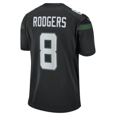 Jersey de fútbol americano Nike de la NFL Game para hombre Aaron Rodgers New York Jets