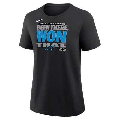 Carolina Panthers 2025 NFC South Champions Trophy Women's Nike NFL T-Shirt