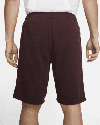 burgundy nike fleece shorts