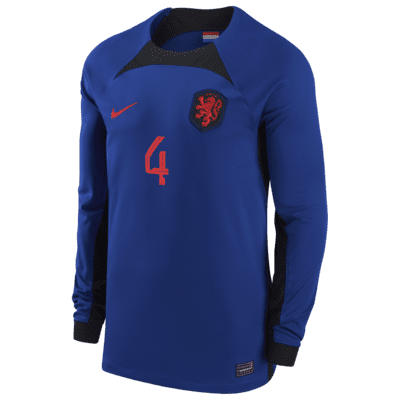 Jersey de fútbol de manga larga Nike Dri-FIT de la selección nacional de los Países Bajos visitante 2022/23 Stadium (Virgil van Dijk) para hombre