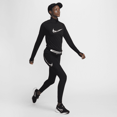 Camada intermédia de running com fecho a 1/4 Dri-FIT Nike Swoosh para mulher