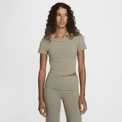 Top corto a manica corta Dri-FIT Nike One Fitted – Donna