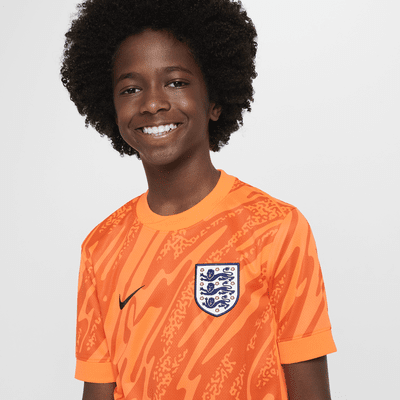 Engeland (vrouwenelftal) 2024/25 Stadium Goalkeeper Nike Dri-FIT replicavoetbalshirt met korte mouwen voor kids