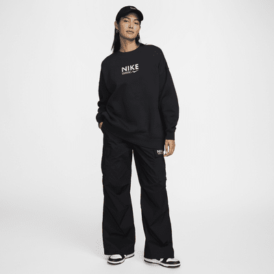 Sweat oversize à col ras-du-cou en tissu Fleece Nike Sportswear pour femme