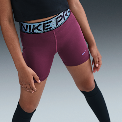 Nike Pro Dri-FIT shorts med skinnende detaljer til store barn (jente) (7,5 cm)