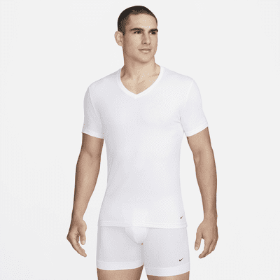 Imperialisme Portiek vermogen Nike Dri-FIT Essential Cotton Stretch Slim Fit V-Neck Undershirt (2-Pack).  Nike.com