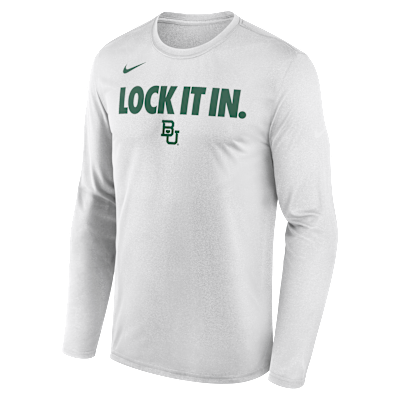 Baylor 2026 On-Court Bench Men's Nike Dri-FIT College Long-Sleeve T-Shirt
