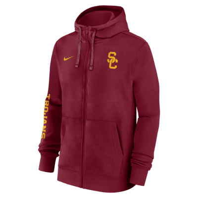 Sudadera con gorro de cierre completo universitaria Nike para hombre USC Trojans Sideline Team Issue