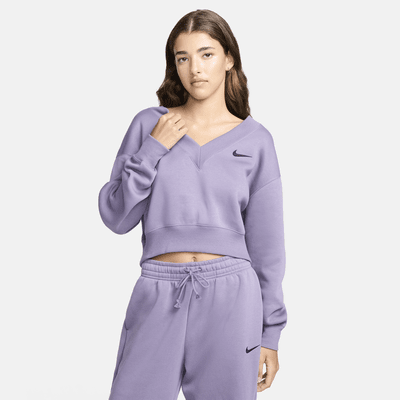 Nike Sportswear Phoenix Fleece Women's Cropped V-Neck Top. Nike.com