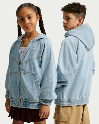 Детская куртка Nike Sportswear Collection Big Kids' Full-Zip Hooded Denim