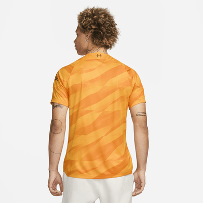 Nike Netherlands '22 Home Replica Long Sleeve Jersey, Men's, Small, Orange