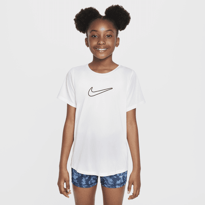 Nike One Fitted Older Kids' (Girls') Dri-FIT Short-Sleeve Top