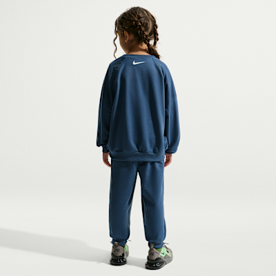 Nike E1D1 Little Kids' French Terry 2-Piece Graphic Crew Set