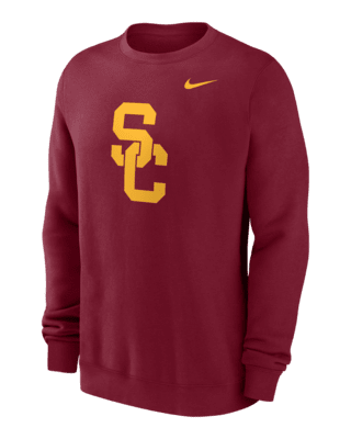 Мужские  USC Trojans Primetime Evergreen Logo Nike College Pullover Crew