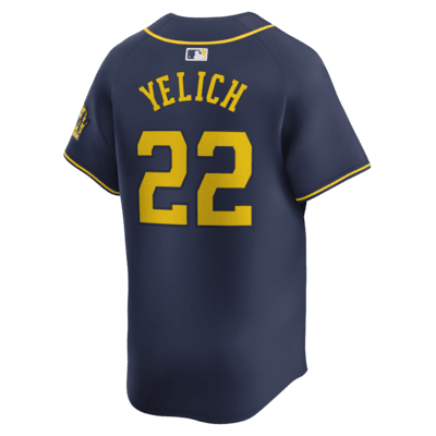 Jersey Nike Dri-FIT ADV de la MLB Limited para hombre Christian Yelich Milwaukee Brewers